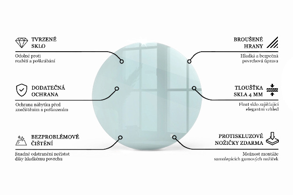 Stolní deska kulatá průhledný