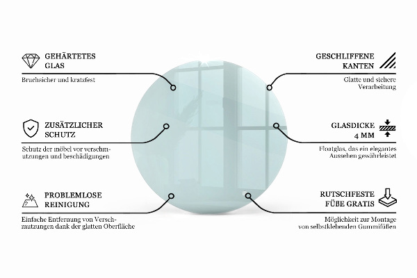 Stolní deska kulatá průhledný