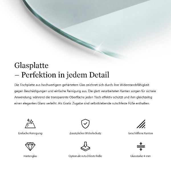 Stolní deska kulatá průhledný