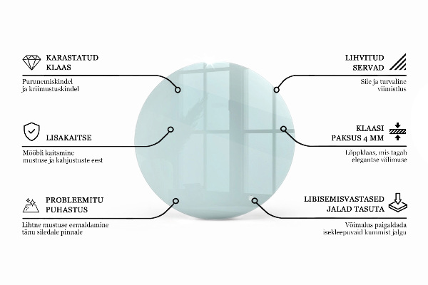 Stolní deska kulatá průhledný