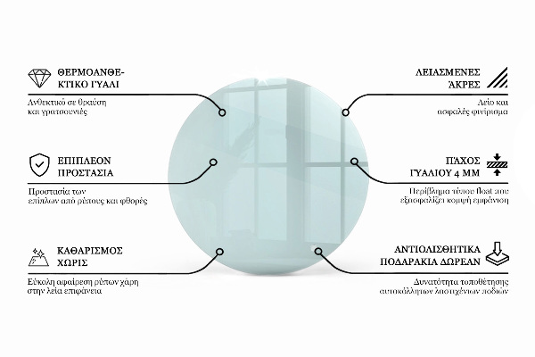 Stolní deska kulatá průhledný