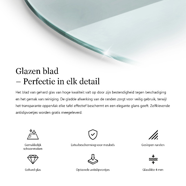 Stolní deska kulatá průhledný