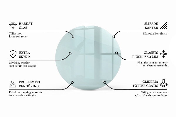 Stolní deska kulatá průhledný