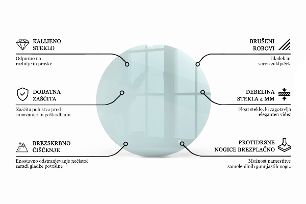 Stolní deska kulatá průhledný