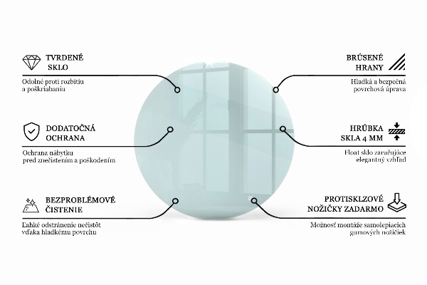 Stolní deska kulatá průhledný