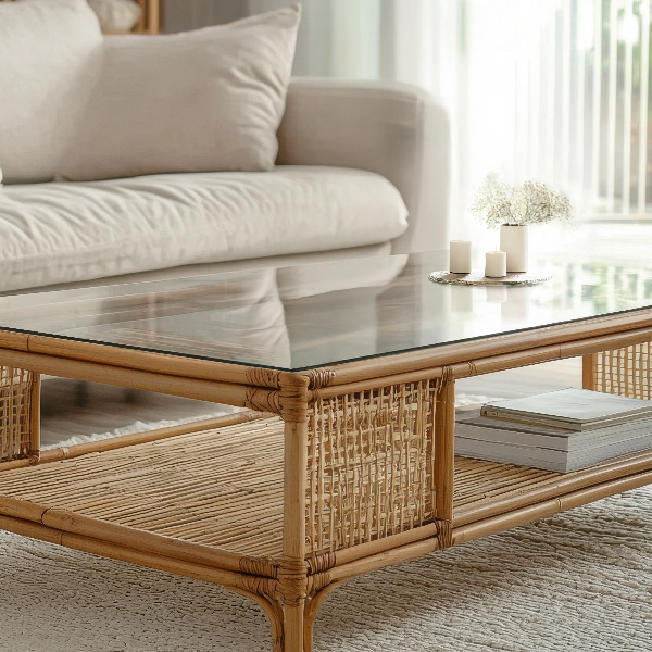 Obdélníková deska stolu průhledná