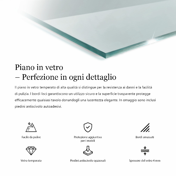 Obdélníková deska stolu průhledná