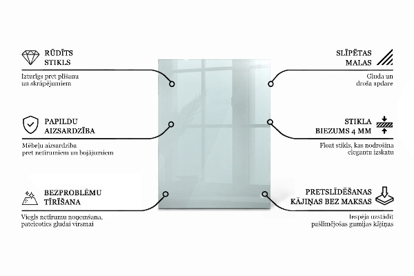 Obdélníková deska stolu průhledná
