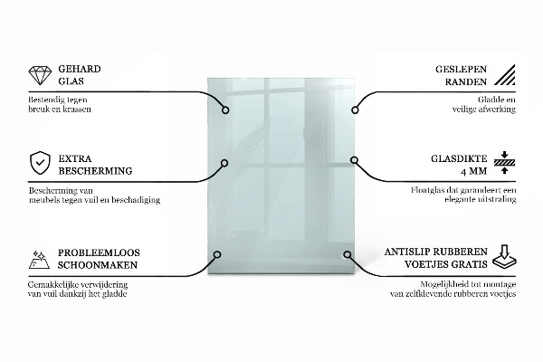 Obdélníková deska stolu průhledná