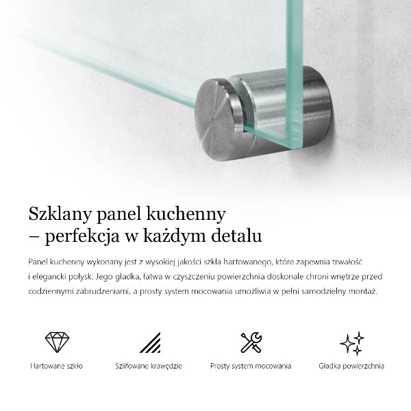 Průhledný obkladový panel do kuchyně 100x50 cm