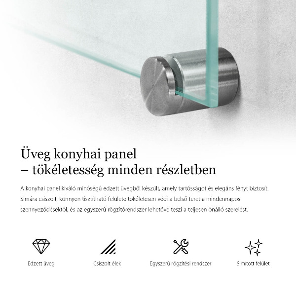 Průhledný obkladový panel do kuchyně 100x50 cm