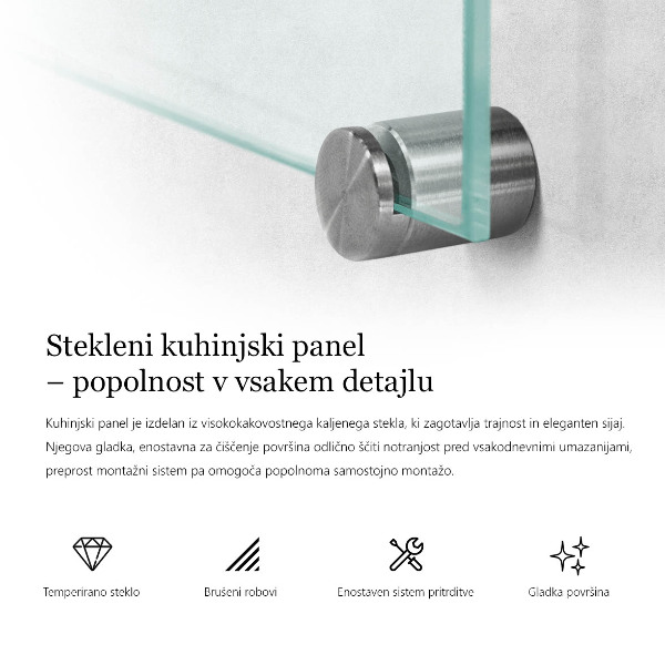 Průhledný obkladový panel do kuchyně 100x50 cm