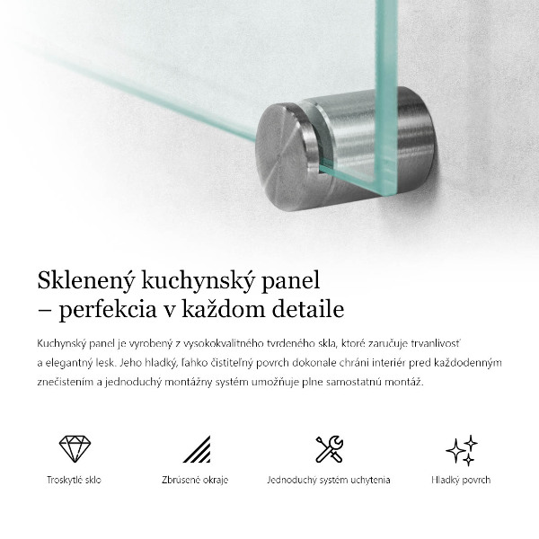Skleněný obklad do kuchyně průhledný 120x60 cm