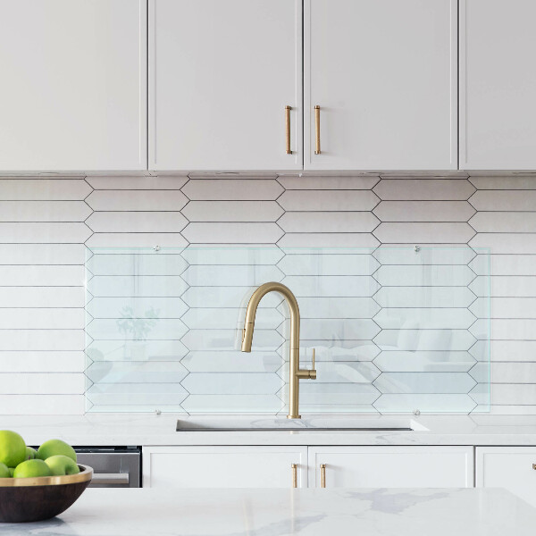 Průhledný skleněný obklad do kuchyně 125x50 cm