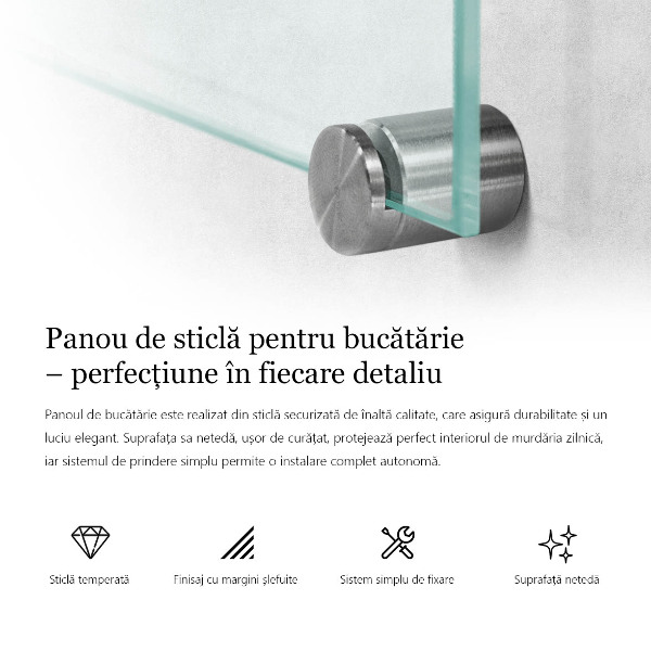 Průhledný panel za kuchyňskou linku 60x60 cm