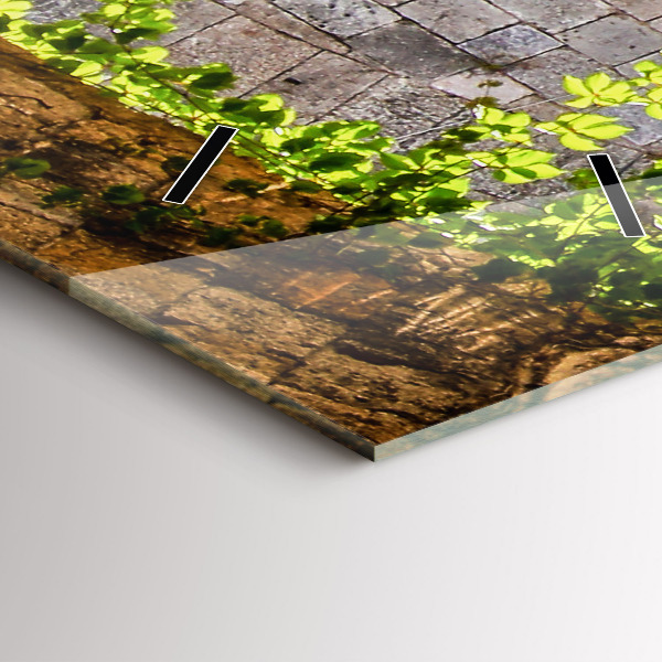 Vertikální skleněné hodiny Malebná ulice na Rhodosu