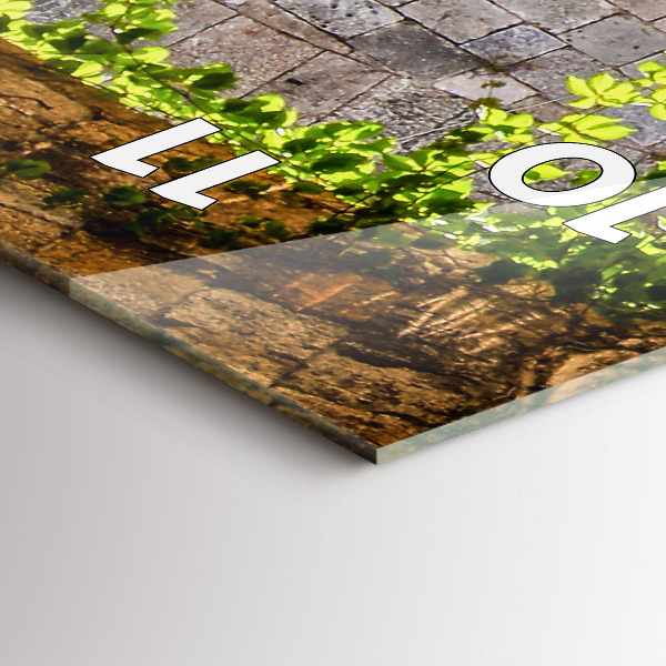 Vertikální skleněné hodiny Malebná ulice na Rhodosu