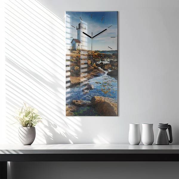 Vertikální skleněné hodiny Maják Annisquam