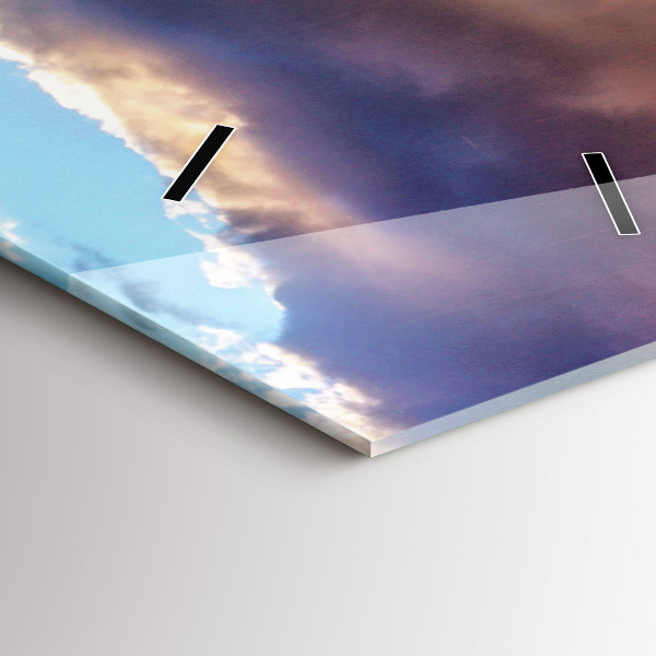 Vertikální skleněné hodiny Vodopád na Islandu