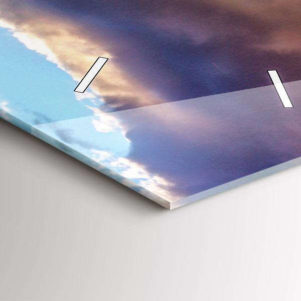 Vertikální skleněné hodiny Vodopád na Islandu