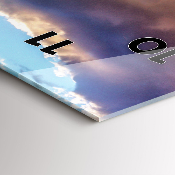 Vertikální skleněné hodiny Vodopád na Islandu