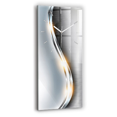 Vertikální nástěnné hodiny Kovová abstrakce