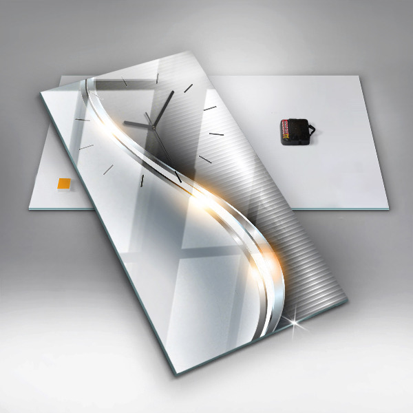 Vertikální nástěnné hodiny Kovová abstrakce