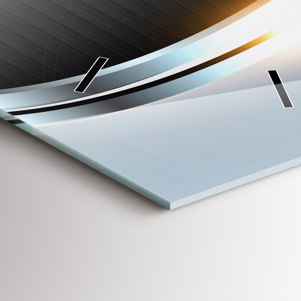 Vertikální nástěnné hodiny Kovová abstrakce