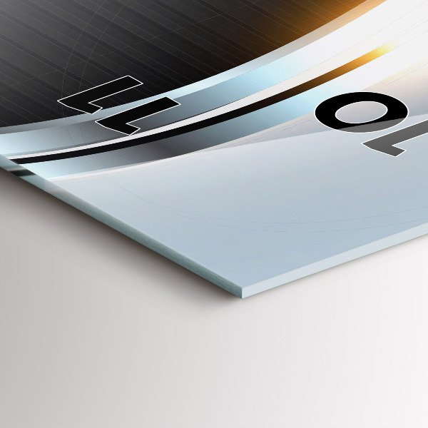 Vertikální nástěnné hodiny Kovová abstrakce