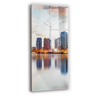 Vertikální skleněné hodiny Panorama s Eiffelovou věží