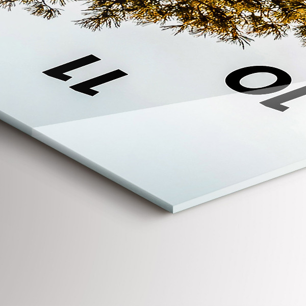 Vertikální skleněné hodiny Strom v horách