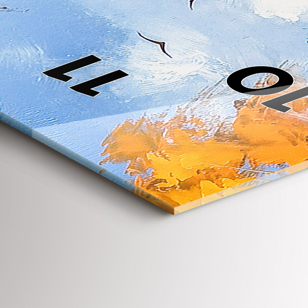 Vertikální skleněné hodiny Podzimní krajina s řekou