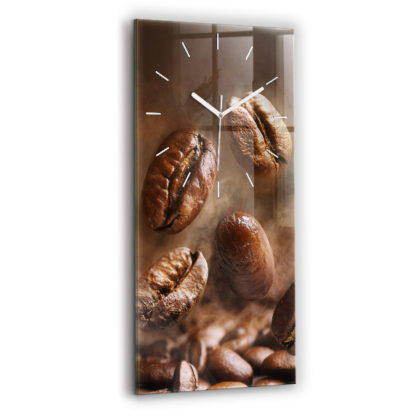 Vertikální skleněné hodiny Kávová zrna