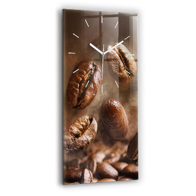 Vertikální skleněné hodiny Kávová zrna