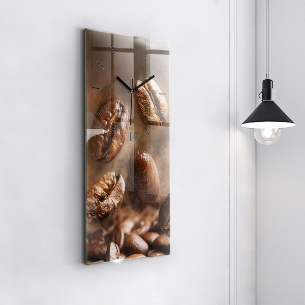 Vertikální skleněné hodiny Kávová zrna