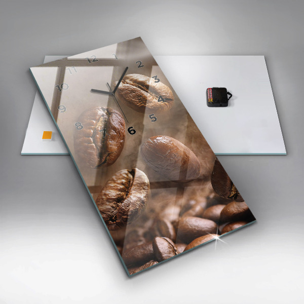 Vertikální skleněné hodiny Kávová zrna