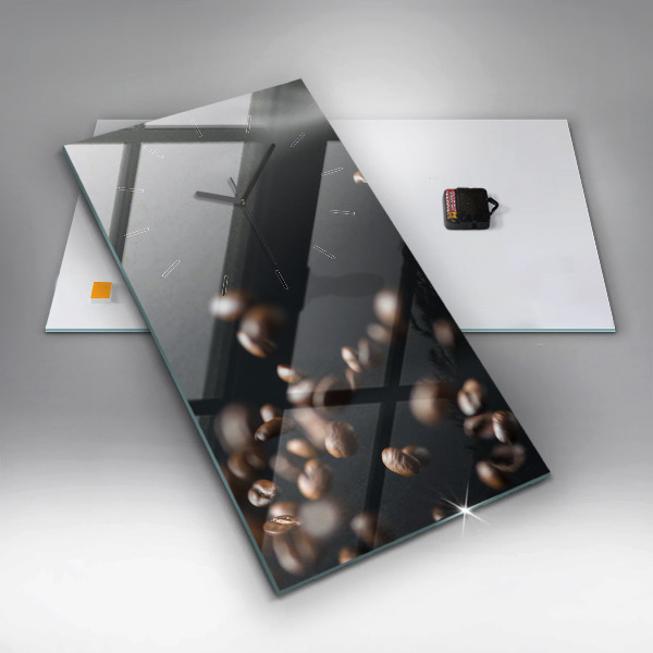 Vertikální skleněné hodiny Kávová zrna