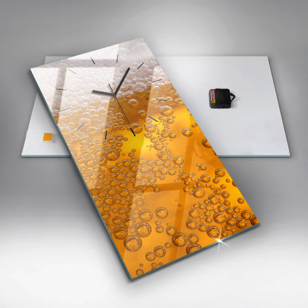 Vertikální nástěnné hodiny Pivo s pěnou