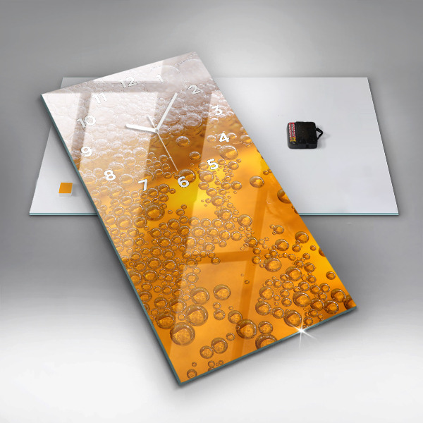 Vertikální nástěnné hodiny Pivo s pěnou