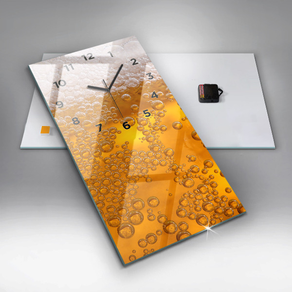 Vertikální nástěnné hodiny Pivo s pěnou