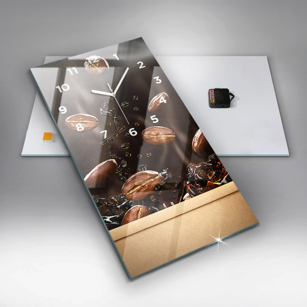 Vertikální nástěnné hodiny Horká káva