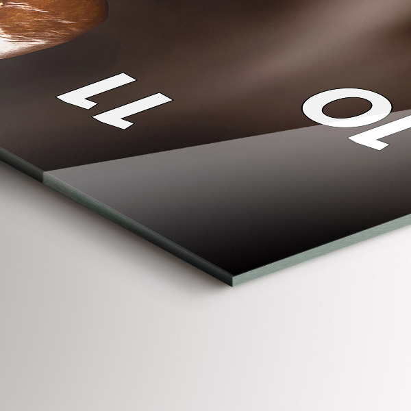 Vertikální nástěnné hodiny Horká káva