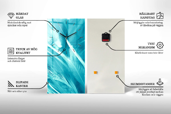 Vertikální skleněné hodiny Havran v měsíčním světle