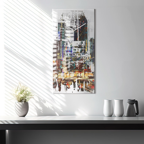 Vertikální skleněné hodiny New York