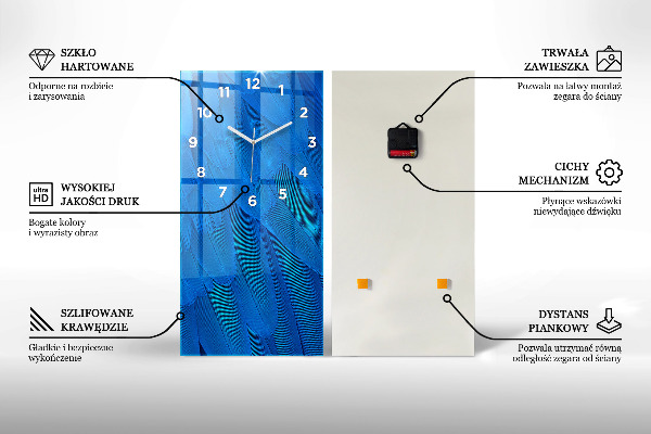Vertikální skleněné hodiny Malovaný lev