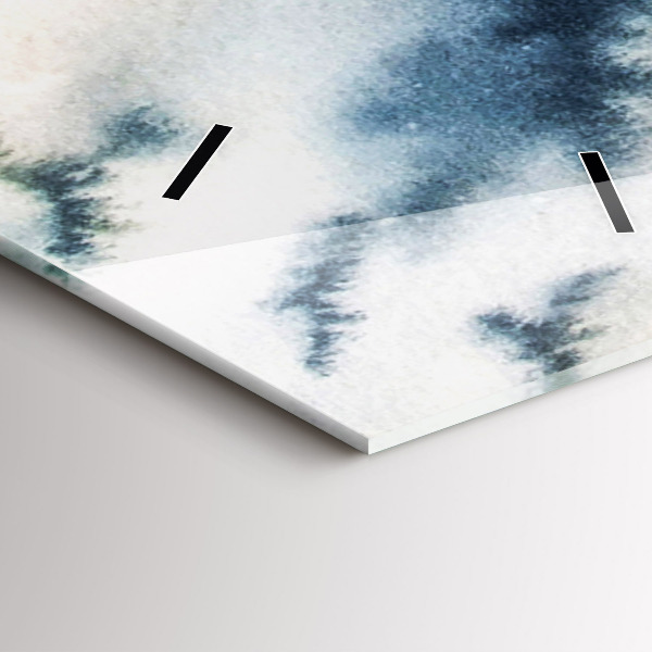 Vertikální skleněné hodiny Zimní jezero Loď