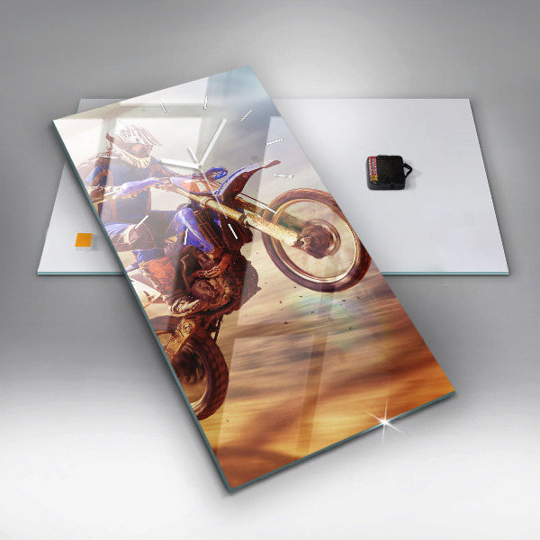 Vertikální skleněné hodiny Enduro motokros