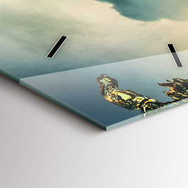 Vertikální skleněné hodiny Vlnová perspektiva Západ slunce