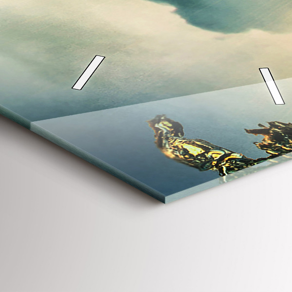 Vertikální skleněné hodiny Vlnová perspektiva Západ slunce