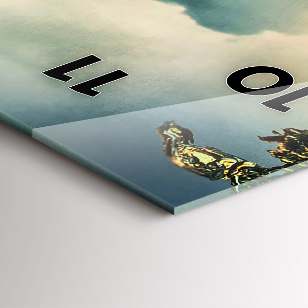 Vertikální skleněné hodiny Vlnová perspektiva Západ slunce